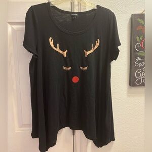 Torrid Black Rudolph Christmas Graphic Tee
